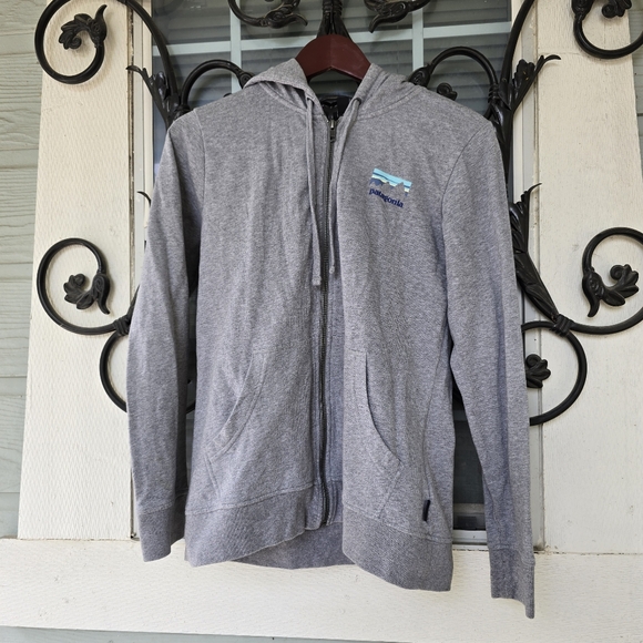Patagonia Women's Ahnya Full-Zip Hoodie Organic Cotton Grey Size M - Picture 4 of 5